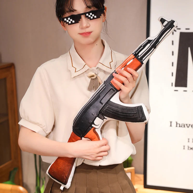 Hot Super Cool Realistic Stuffed Printed Firearm Plush Toys Soft Funny Lifeiliek Rifle Sniper Rifle Toys Game Props For Boys