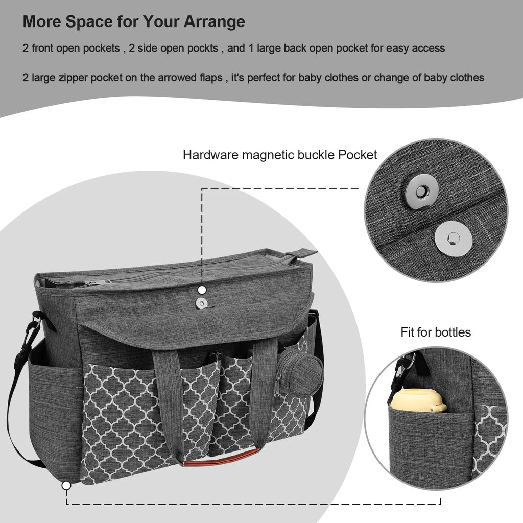 Mother and baby bag, large-capacity multifunctional diaper and bottle storage bag, baby stroller hanging bag