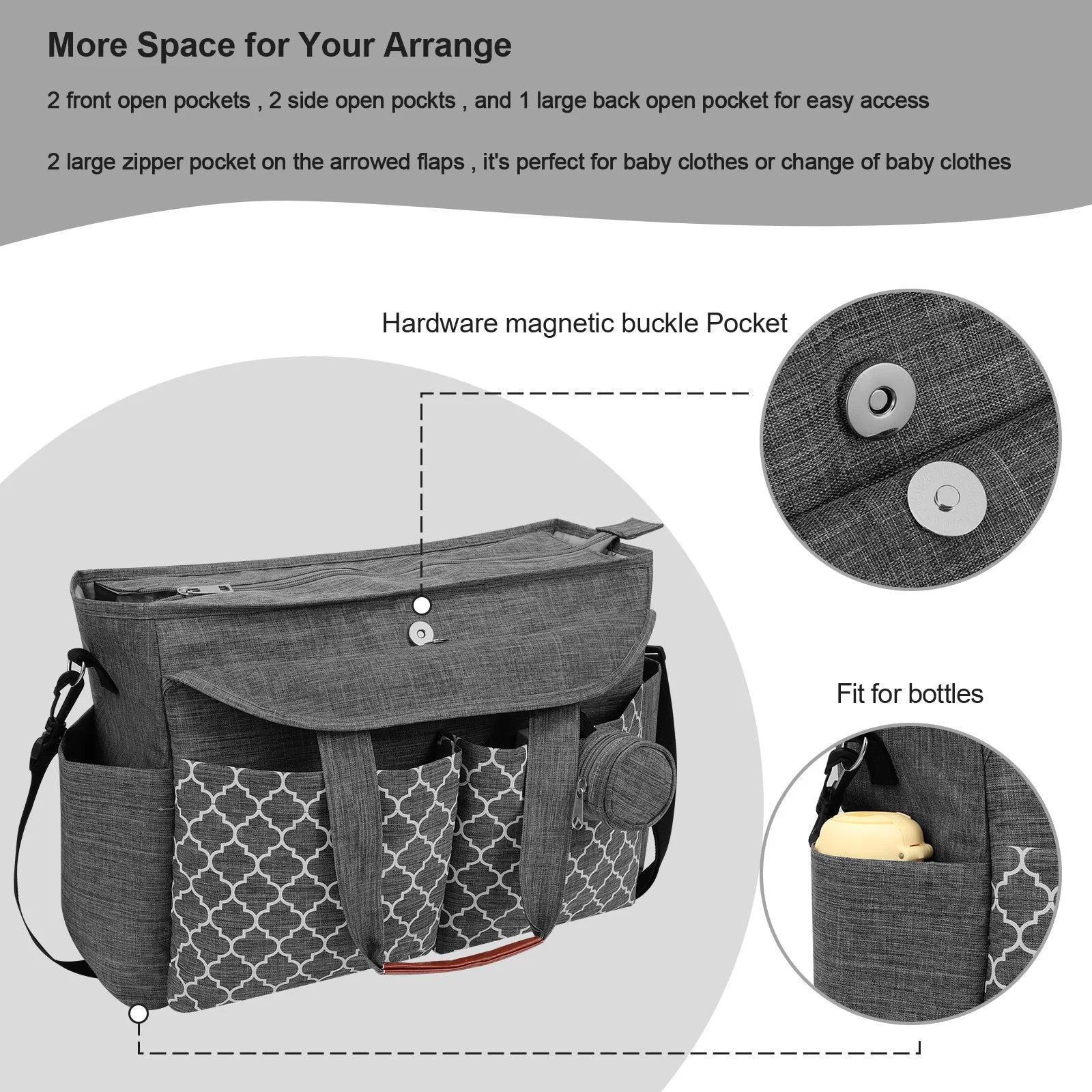 Mother and baby bag, large-capacity multifunctional diaper and bottle storage bag, baby stroller hanging bag