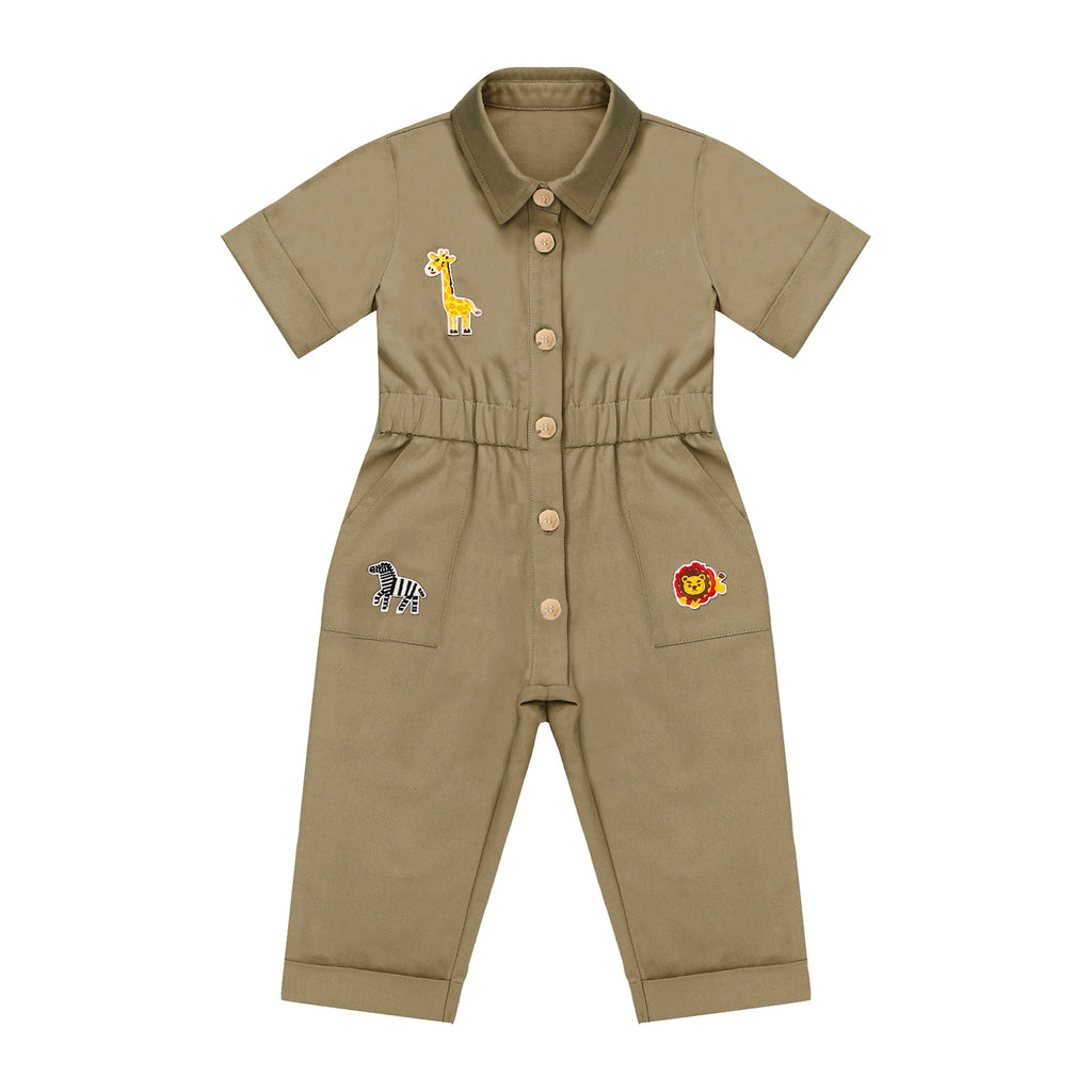Toddler Baby Girls Zookeeper Suit Sleeveless Cute Animal Embroidery Tulle Dress Birthday Party Cake Smash Zoo Keeper Outfits