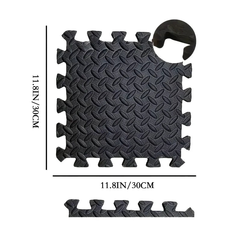 Interlocking Baby Play Mat 1cm Thick EVA Foam 30x30cm Tile Leaf Grain Design, 6 Or 12 Pack