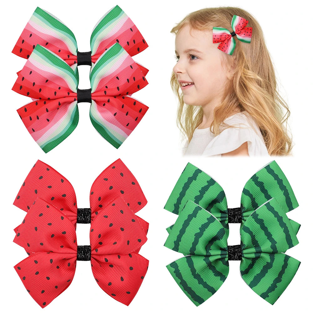 4Pcs Summer Watermelon Hair Clips Set for Kids Hair Accessories Girls Tourist Beach Vacation Headwear Hairgripes