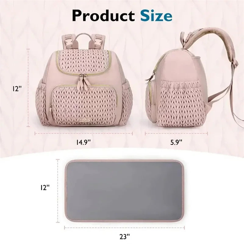 Mommy Diaper Bag Backpack Baby Stroller Organizer Large Capacity Travel Maternity Bag with Insulated Bottle Pockets Changing Pad