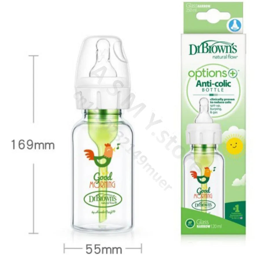 Dr. Brown's newborn Glass baby bottle/Anti-colic/baby glass bottle/standard caliber/120ML 250ML
