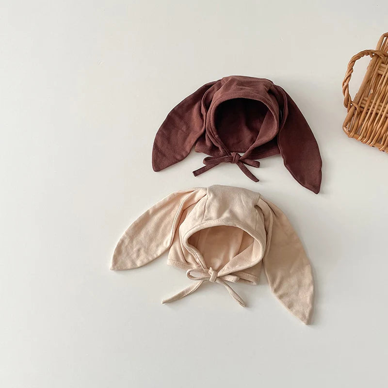 Cotton Newborn Hat Bunny Long Ears Infant Bonnet Baby Beanie Hats for Girls Boys Accessories Autumn Korean Toddler Cap 0-12M