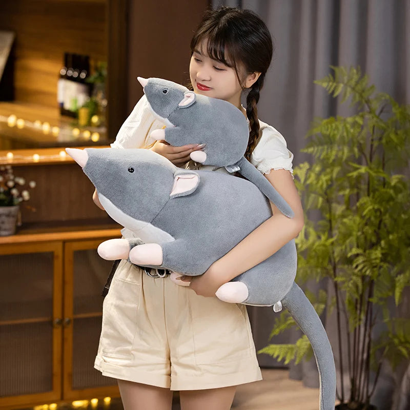 Lifelike Mouse Soft Plush Toy Lovely Grey Mice Full Stuffed Animal Rat Pillow Funny Toy Birthday Christmas Gifts