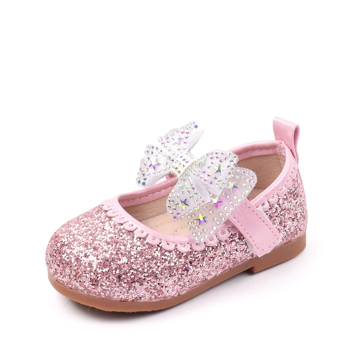 Baby Girls First Walking Shoes Sequins Sandals 0-3Y Non-Slip Soft Sole Polyurethane Upper Cotton Sole Princess Style
