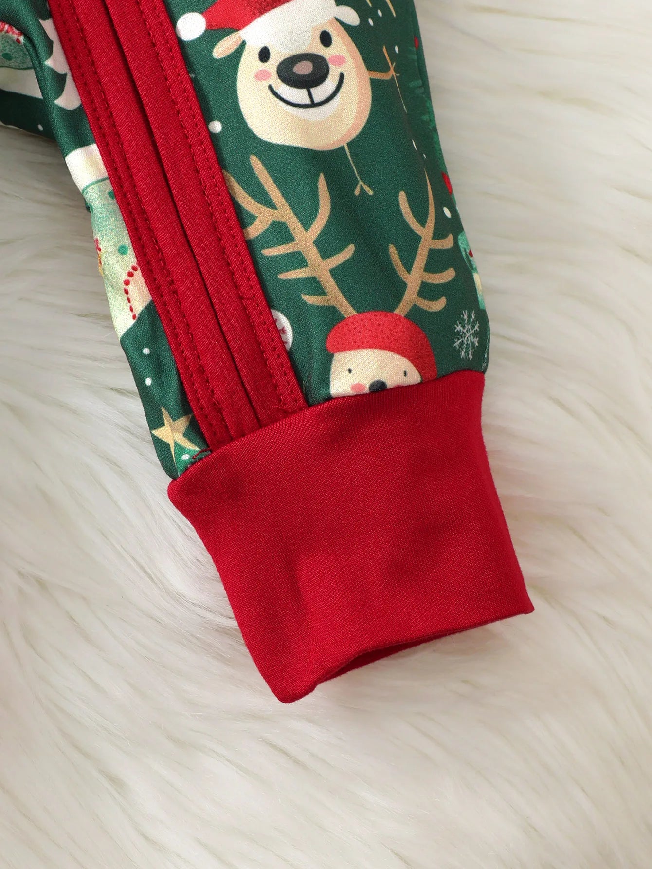 Baby girl Christmas Bodysuit Christmas elements zipper Long sleeved Bodysuit+Hat fit 0-18 Months Baby's New Year's Clothing