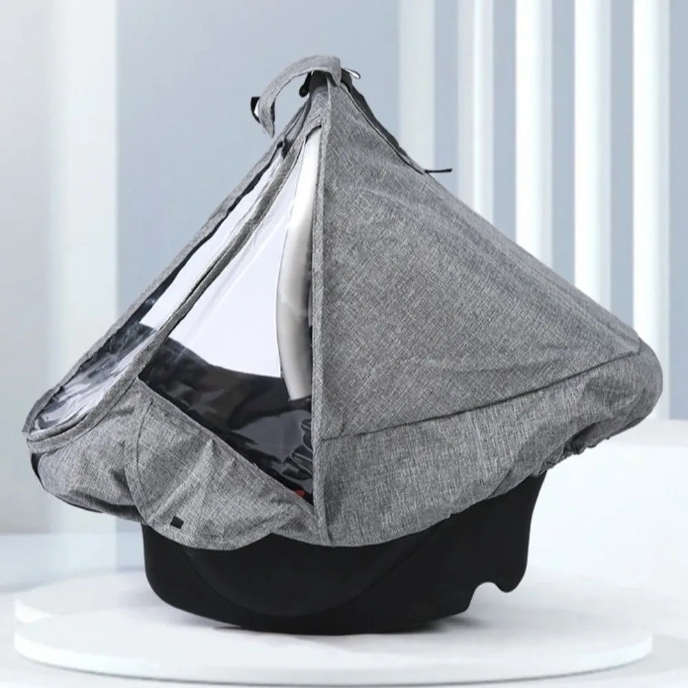 Transparent EVA Baby Safety Seat Rain Cover Double Zipper Windproof Newborn Basket Rain Cover Full Coverage Waterproof