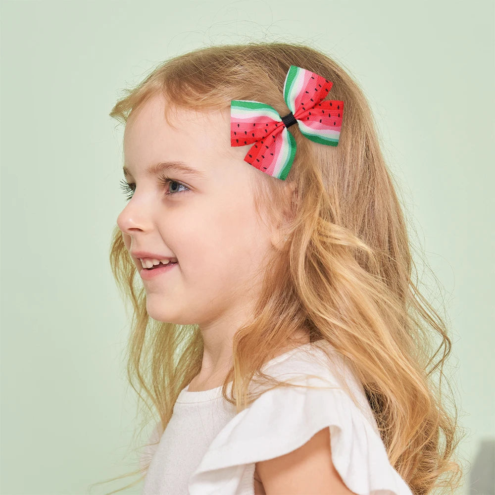 4Pcs Summer Watermelon Hair Clips Set for Kids Hair Accessories Girls Tourist Beach Vacation Headwear Hairgripes