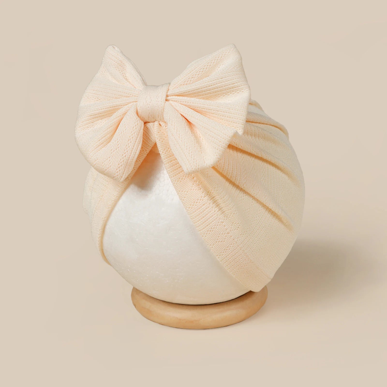 3pcs/set Baby Strips Bow Bonnet Solid Color Breathable Soft Turban For Infant Girls Large Bow Beanie For Photograph Headdress