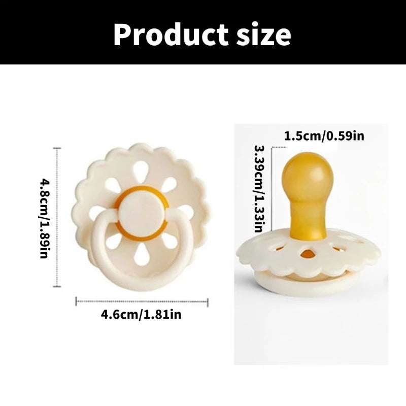 Soothing Pacifier for Newborns Flower Shaped Nipple for 0 to 6M Baby Boys Girls