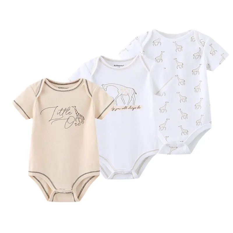 3 Pcs /Lot Summer Cartoon Newborn Unisex Baby Boy Girl Bodysuits Soft Baby Onesies 100%cotton Baby Clothes