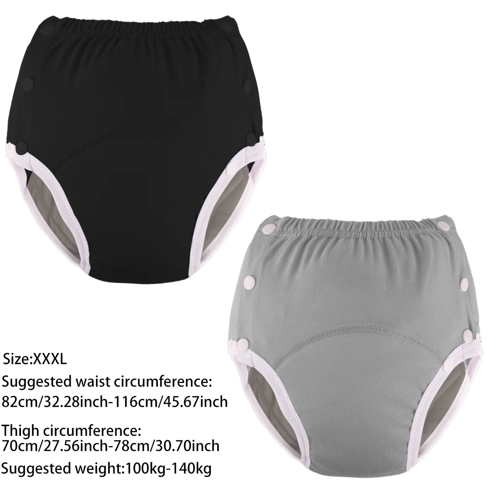 BIAI 2pcs Adult Cloth Diapers Reusable Incontinence in Adult Cloth Nappies Washable Diaper Pants for Adults Teenage