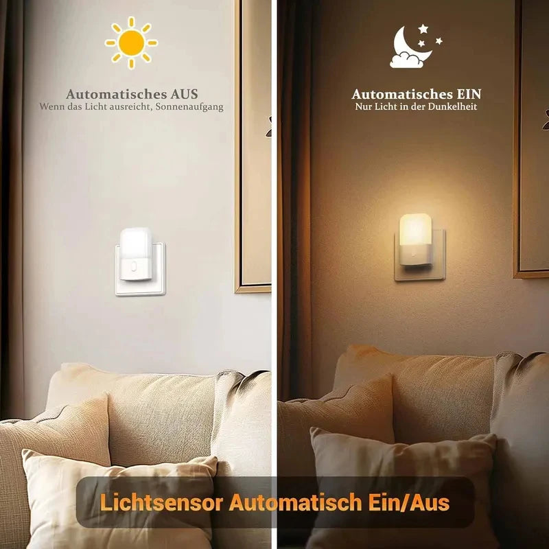Dimmable, with On Off Switch Led Night Light Plug in Night Lights Plug into Wall, Automatic Dusk to Dawn, 0.5W, 2700K Soft Warm