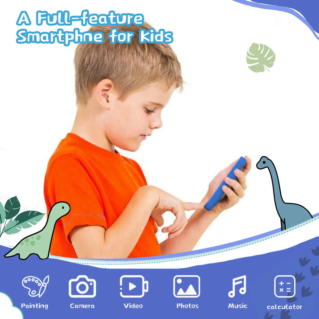 Kids Smart Phones - Educational Touch Screen Cell Phones for Children with Camera - Blue - Ages 3-12