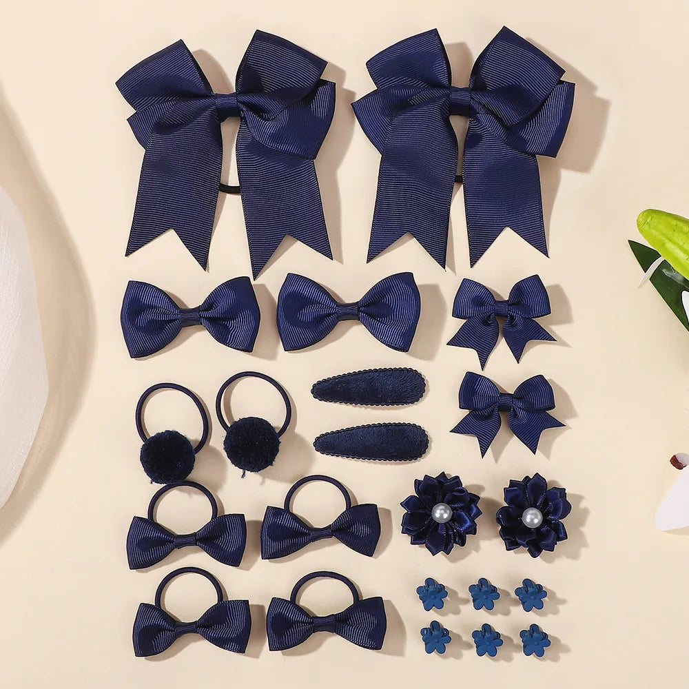 25pcs/set Hair Bows Headbands Hair Clip Hair Ties for Kids Girls Princess Cute Bowknot Hairbands Headwear Hair Accessories Set