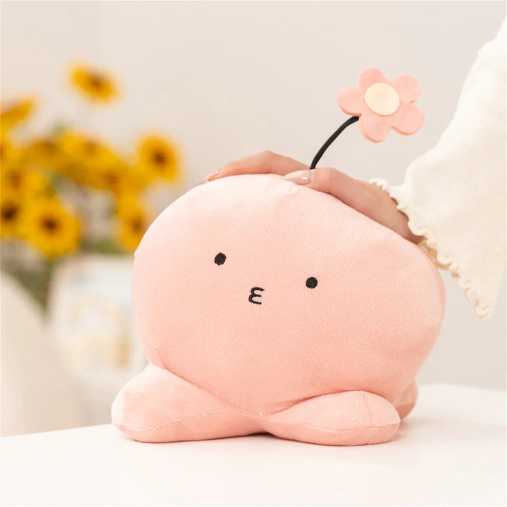 Nice Hot Kawaii Takopi's Original Sin Plush Toy With Flower Pink Octopus Stuffed Doll Soft Anime Plushie Kids Birthday Xmas Gift