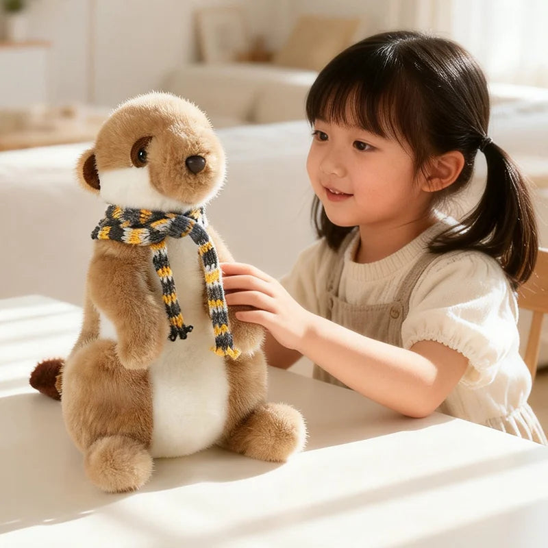 Accompanying Decoration 1pc 22cm Lovely Meerkat Plush Toy Cute Meerkat Doll With Scarf Stuffed Soft Animal Toy Kawaii Toy Gifts
