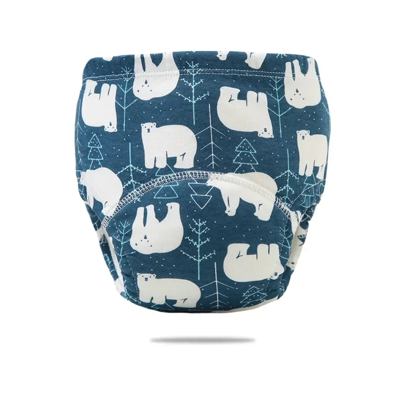 Cartoon Print Potty Training Pants Washable Breathable Cotton Cloth Diaper For Toddlers Nappy