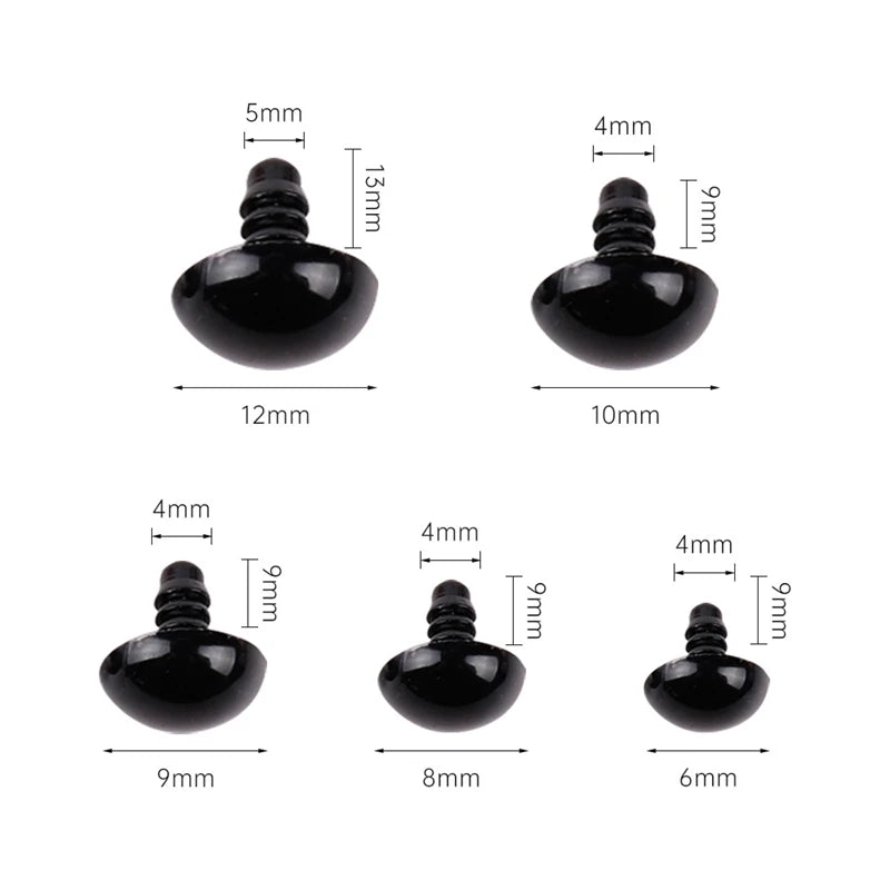 DIY Plush Toy Eye Ball Doll Accessories Eye Nose Needle Insert GlassSimulation Doll Eye Toy Dough Sculpture Food Accessories Toy
