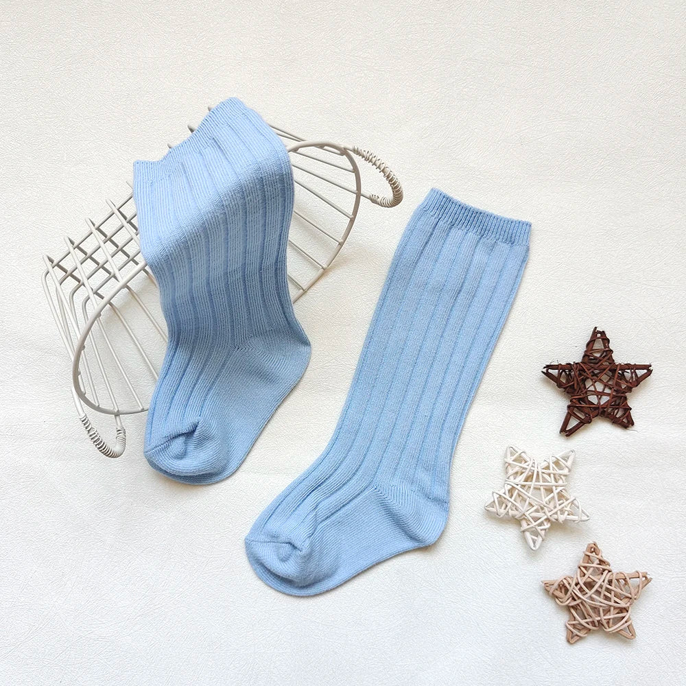 New Fashion Boys Girls Knee High Socks Cotton Breathable Stripe Kids Casual Sock Children School Uniform Socks Baby Socken Long