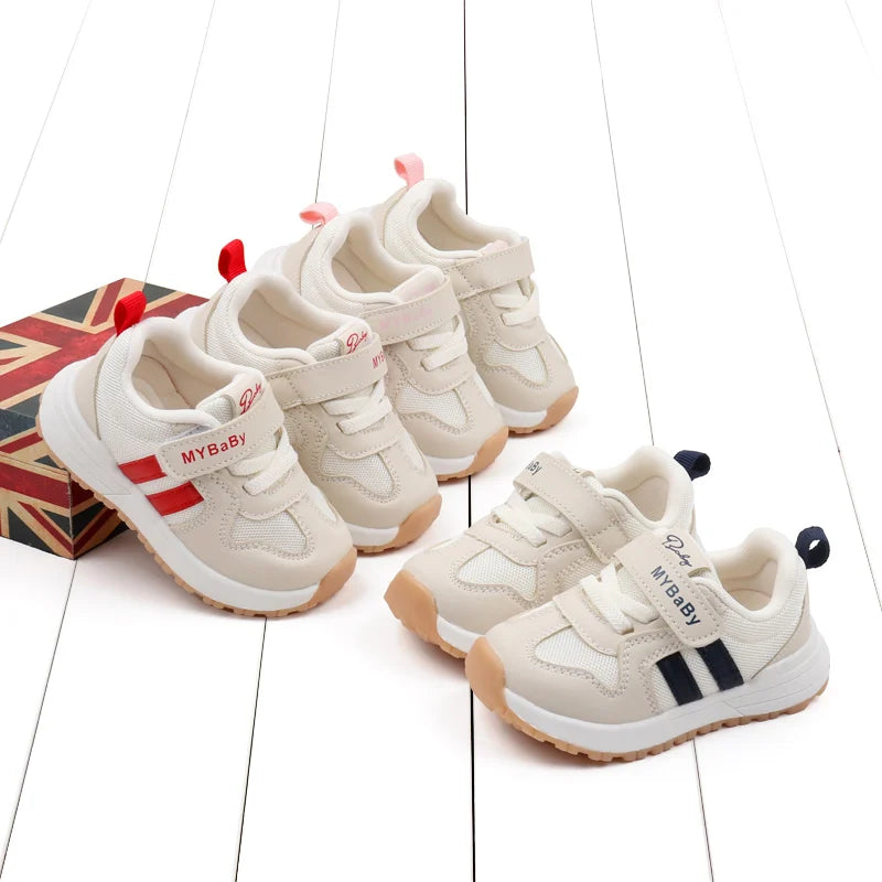 Spring and Autumn Children Sneakers Three Colors Rubber Soled Non-slip Fashion Design Baby Girls and Boys Prewalker Shoes BM07