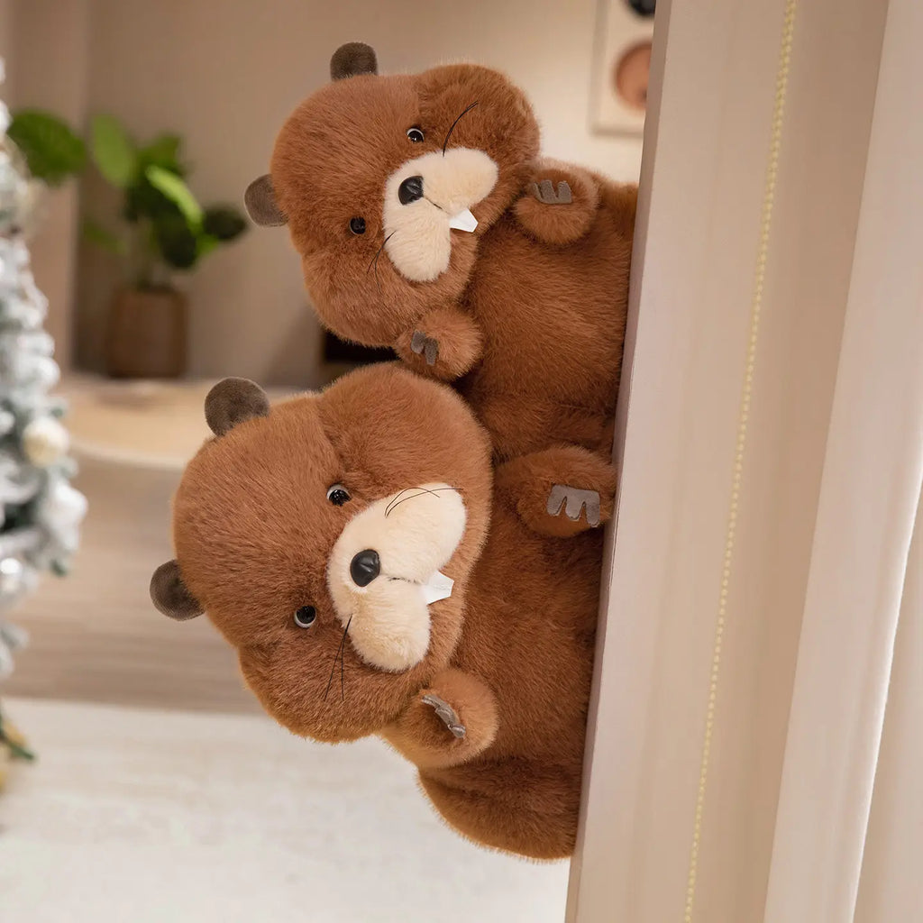 22/35/45cm Simulation Beaver Plush Doll Cute Fluffy Sitting Marmot Groundhog Toy For Kids Adorable Birthday Gift Doll