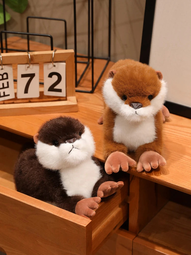 New 40cm Cute Otter Plush Toys Fluffy Cozy Magnetic Animal Doll Cute Well-behaved Lying Doll Funny Toys Nice Accompany Gift