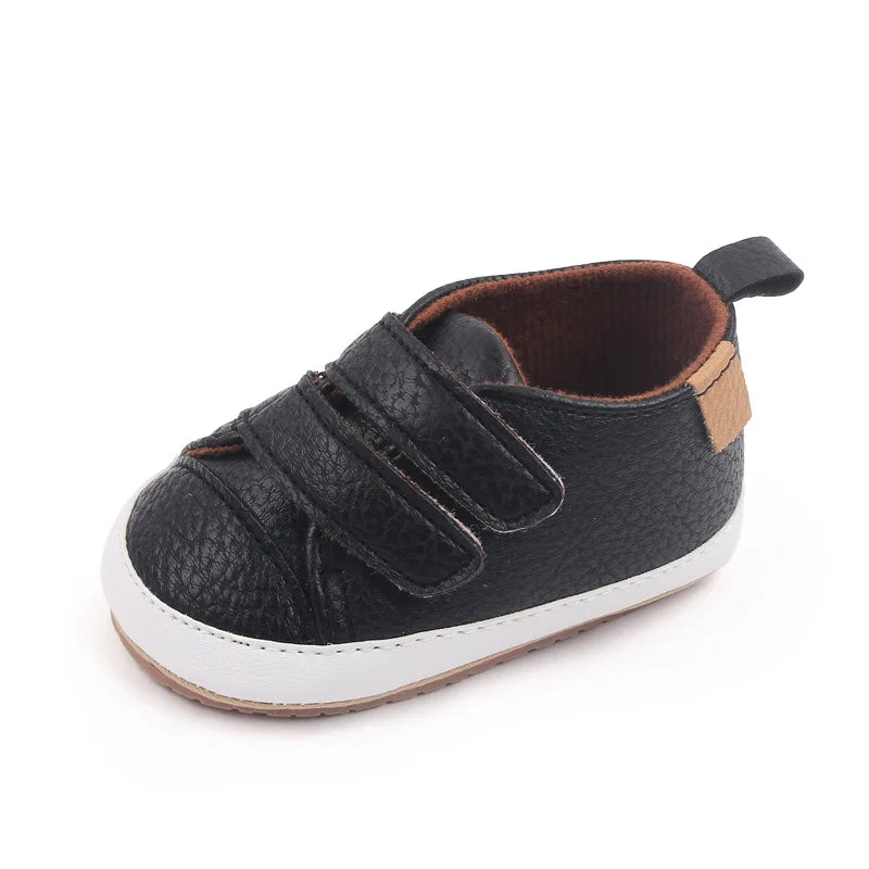 Toddler Shoes 0to18M Non Slip PU Leather Sneakers With Soft TPR Sole Baby Shoes Unisex