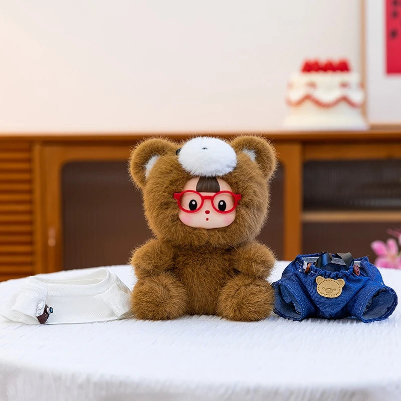 2026 New Little Red Riding Hood Big Gray Wolf Vinyl Plush Toys Cute Scholar Bear Scholar Rabbit Plush Doll Vinyl Table Companion