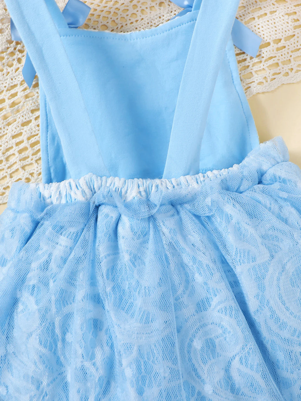 0-24 Months Cute Baby girl Jumpsuit Blue Bow Lace chiffon Fashionable Bodysuit Baby girl Summer Crawling Suit