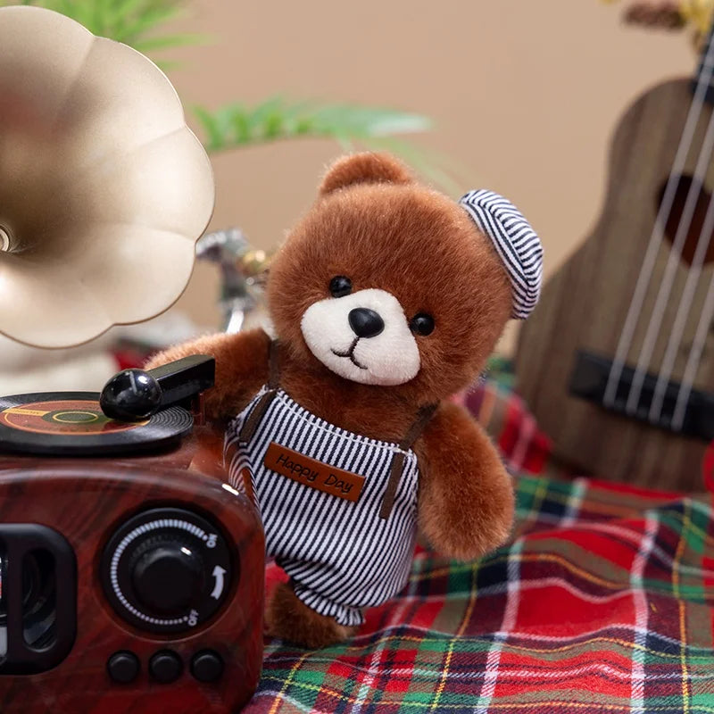 10cm New Kawaii Little Bears Pendant Plush Toy Stuffed Soft Animal Cartoon Bear Backpack School Bag Keychain Decor for Kids Gift
