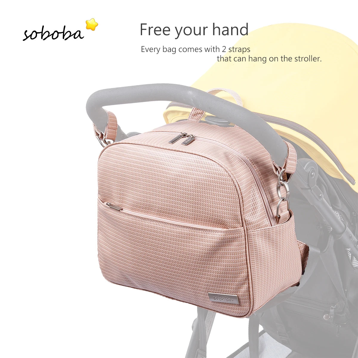 Soboba Stylish Mother Diaper Backpacks Large Capacity Waterproof Environmental Fabric Diaper Bag for Mommy Fashion Nappy Bag