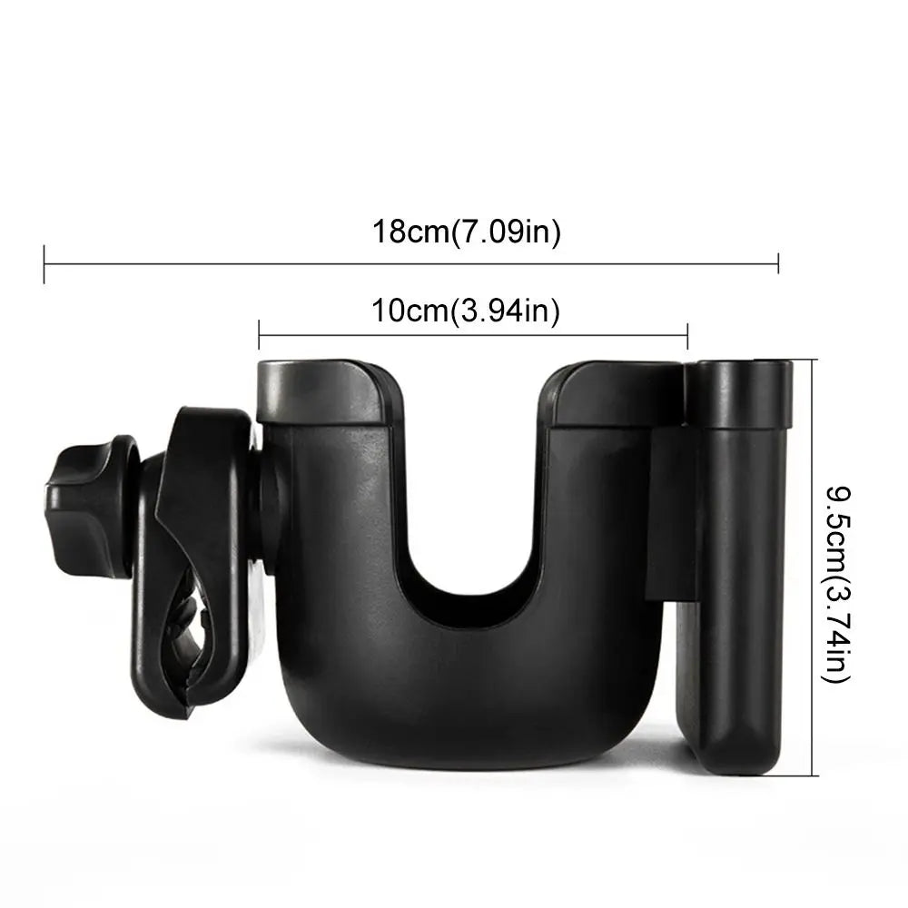 Baby Stroller Water Cup Holder Baby Pram Anti-Slip Milk Bottle Rack 360° Rotate Multi-function Mobile Phone Holder
