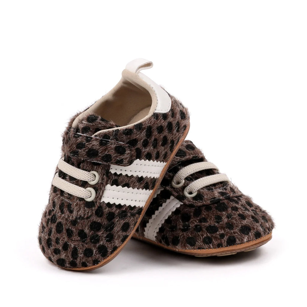 Hot Selling Baby Unisex First Walking Toddler Shoes For 0-18 Months Leopard Print Design Fashion And Comfortable High Quality
