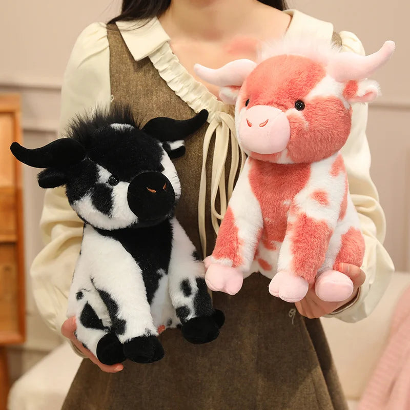 New 1pc 30cm Treasuringu New Highland Cattle Stuffed Toys Highland Cow Plush Toy Soft Animals Fluffy Doll Birthday Gift For Kids