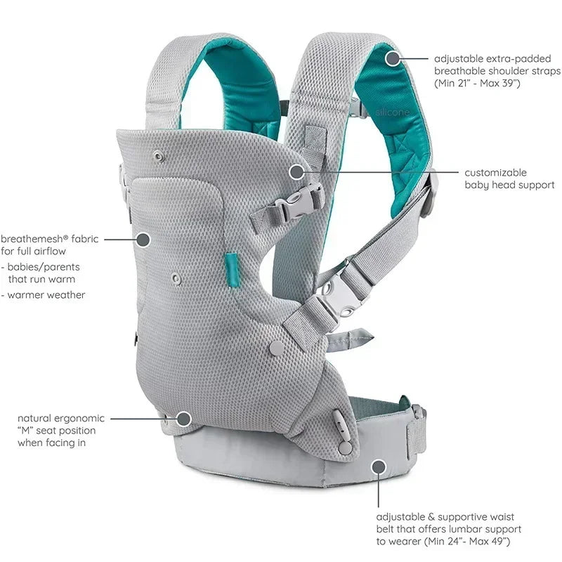 Advanced 4-in-1 Baby Carrier Strap Multifunctional Convertible And Washable Ergonomic Lumbar Stool Baby Carrier Strap