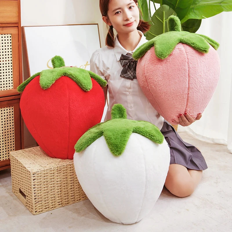 1pc 23/35cm Strawberry Pillow Plush Toy Handmade Doll Cartoon Anime Cute Cushion Home Decoration Children's Birthday Gift Toy