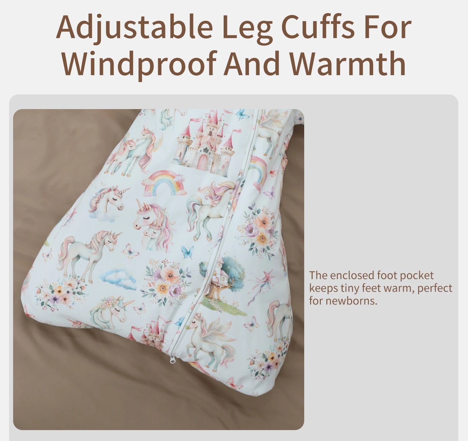INSULAR Baby Cartoon Split-Leg Sleep Sack with Detachable Sleeves, 100% Cotton Thickened Winter & Autumn Toddler Sleeping Bag