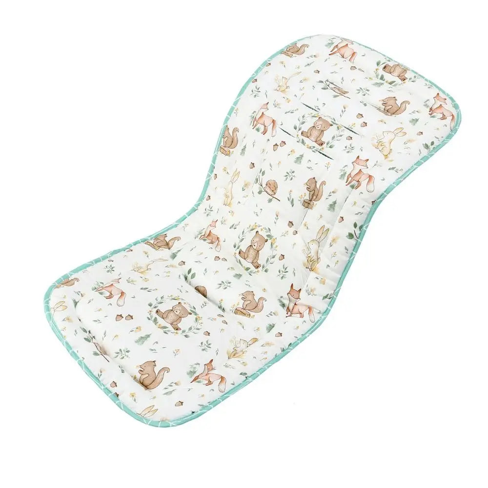 Soft Baby Stroller Cushion Cotton Cartoon Printed Baby Pram Seat Mat Breathable Comfortable Baby Seat Cushion High Chair Trolley