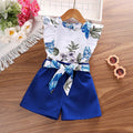 Humor Bear Girls European and American Style Sleeveless Random Printed Top and Shorts Set Vestidos Casual Outfit 4-7Y