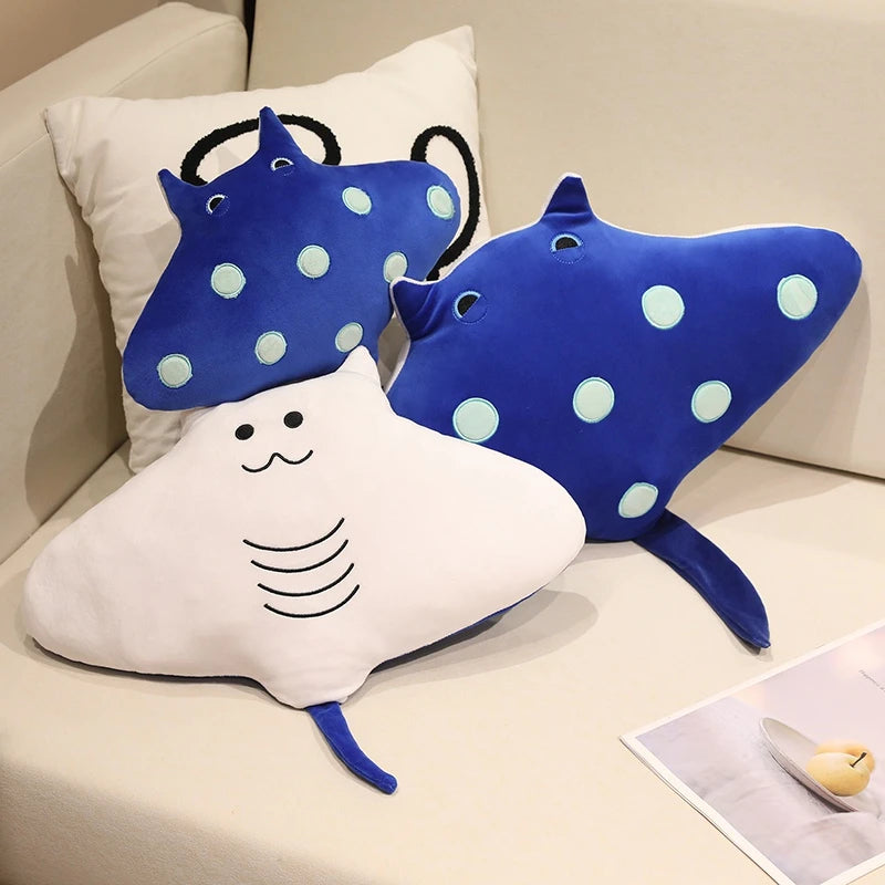 Hot Ray Cat Manta Rays Plush Toy Soft Stuffed Sea Animals Devil Fish Cute Sleeping Companion Cuhsion for Children Birthday Gifts