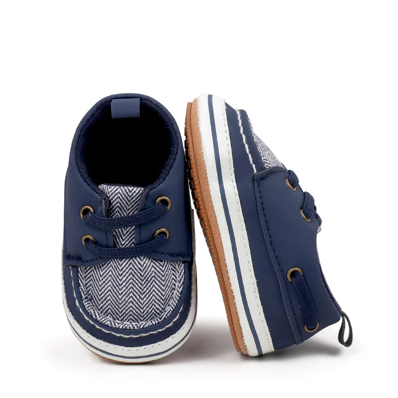 Spring And Autumn Baby Boys First Walking Indoor Outdoor Toddler Shoes With Fashion Design And Soft TPR Sole For 0-18M Baby