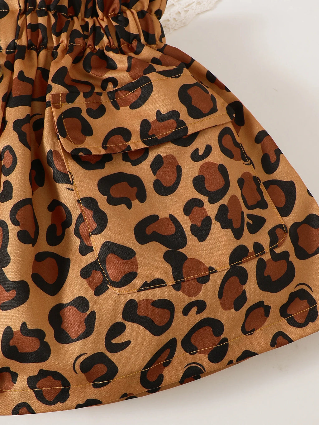 Summer 0-4 Years Old  Infant  Baby  Girls  Little Girl  Print  Top  And  Leopard  Print  Skirt  Casual  2-Piece  Set