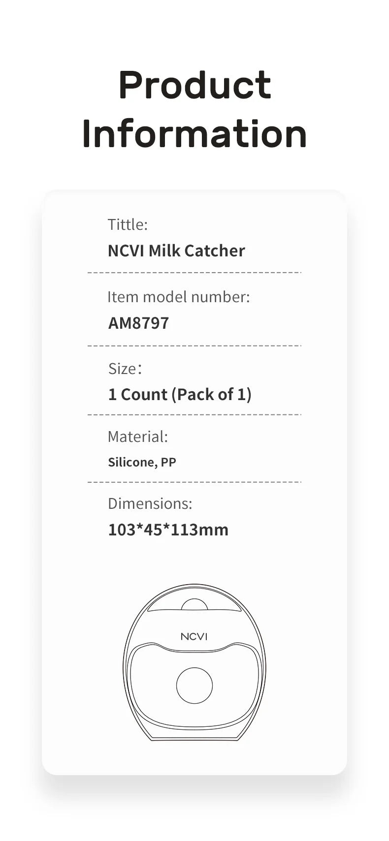 NCVI Breast Milk Collector, Milk Catcher, Breast Shells Protect Sore Nipples for Breastfeeding, Reusable Breastmilk Saver