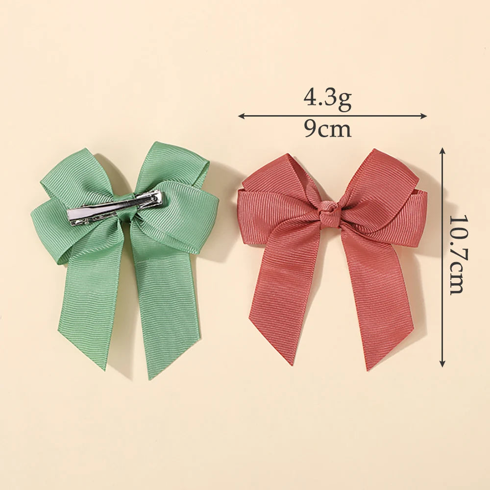 30Pcs/lot Boutique Ribbon Tassel Bow Hair Clip Set Colorful Cheer Bow Hairgripes Girls Lovely Headdress Gift
