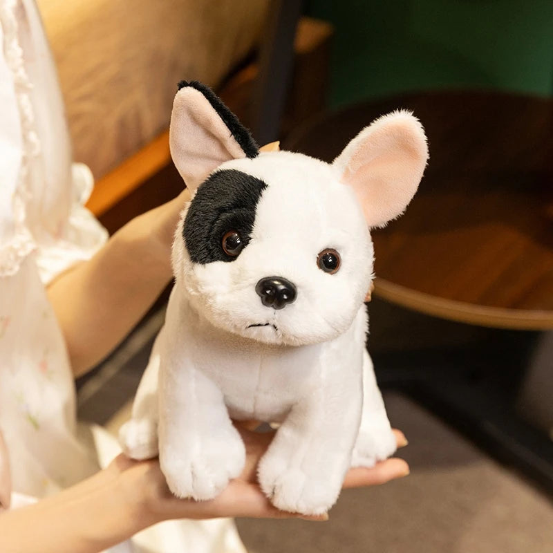 Lifelike English Bulldog Plush Toy Realistic British Bulldog Stuffed Animal Soft Sheep Dog Terrier Simulation Doll for Kids