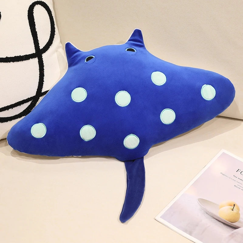 Hot Ray Cat Manta Rays Plush Toy Soft Stuffed Sea Animals Devil Fish Cute Sleeping Companion Cuhsion for Children Birthday Gifts