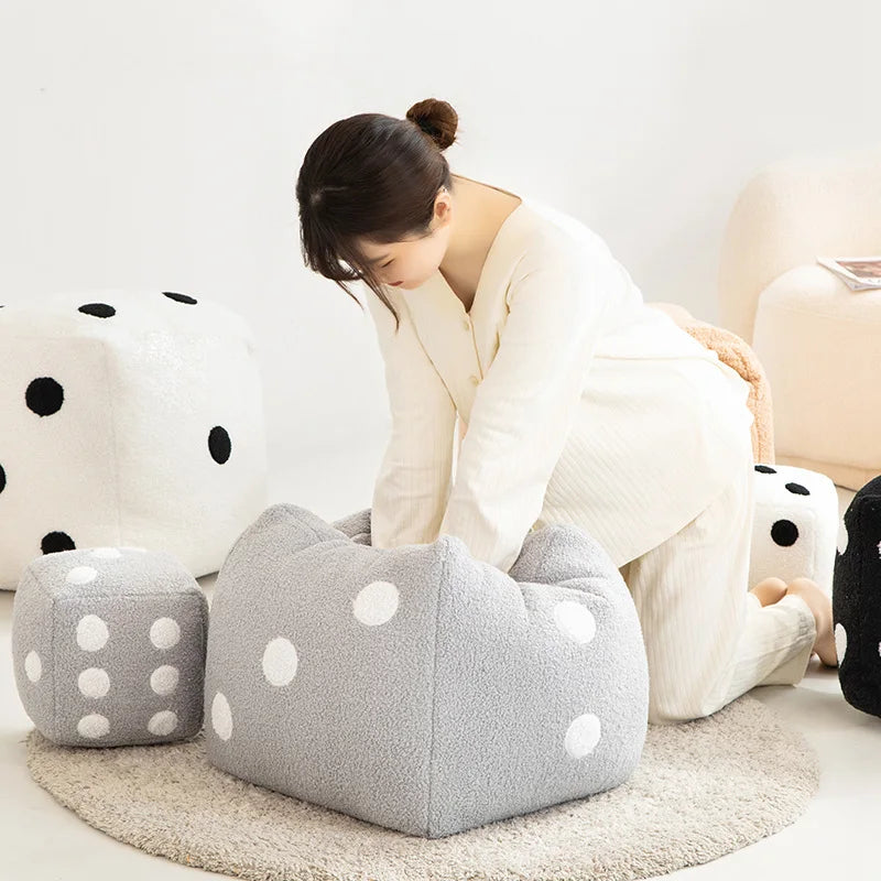 Dice Pillow Plush Dice Cube Cushion Hug Pillow Stuffed Plush Toy Game Props Car Interior Ornament Home Decoration Party Supplies